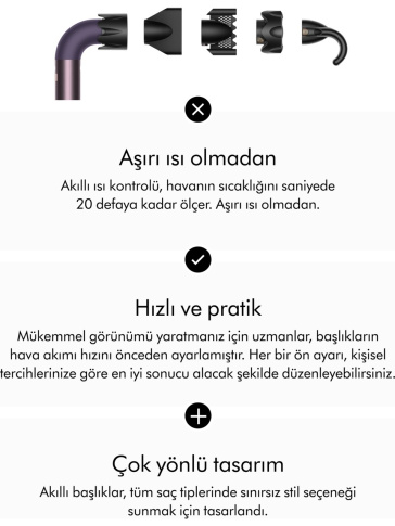 Dyson Supersonic r™ saç kurutma makinesi - Düz+Dalgalı (Jasper Plum)